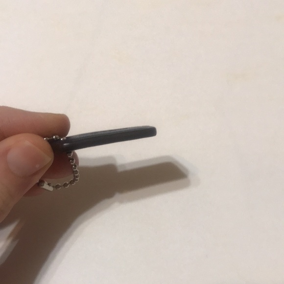 Coach Leather Bag Charm Replacement Logo Dog Tag Ball Chain Navy Blue Mini Small - Picture 4 of 12